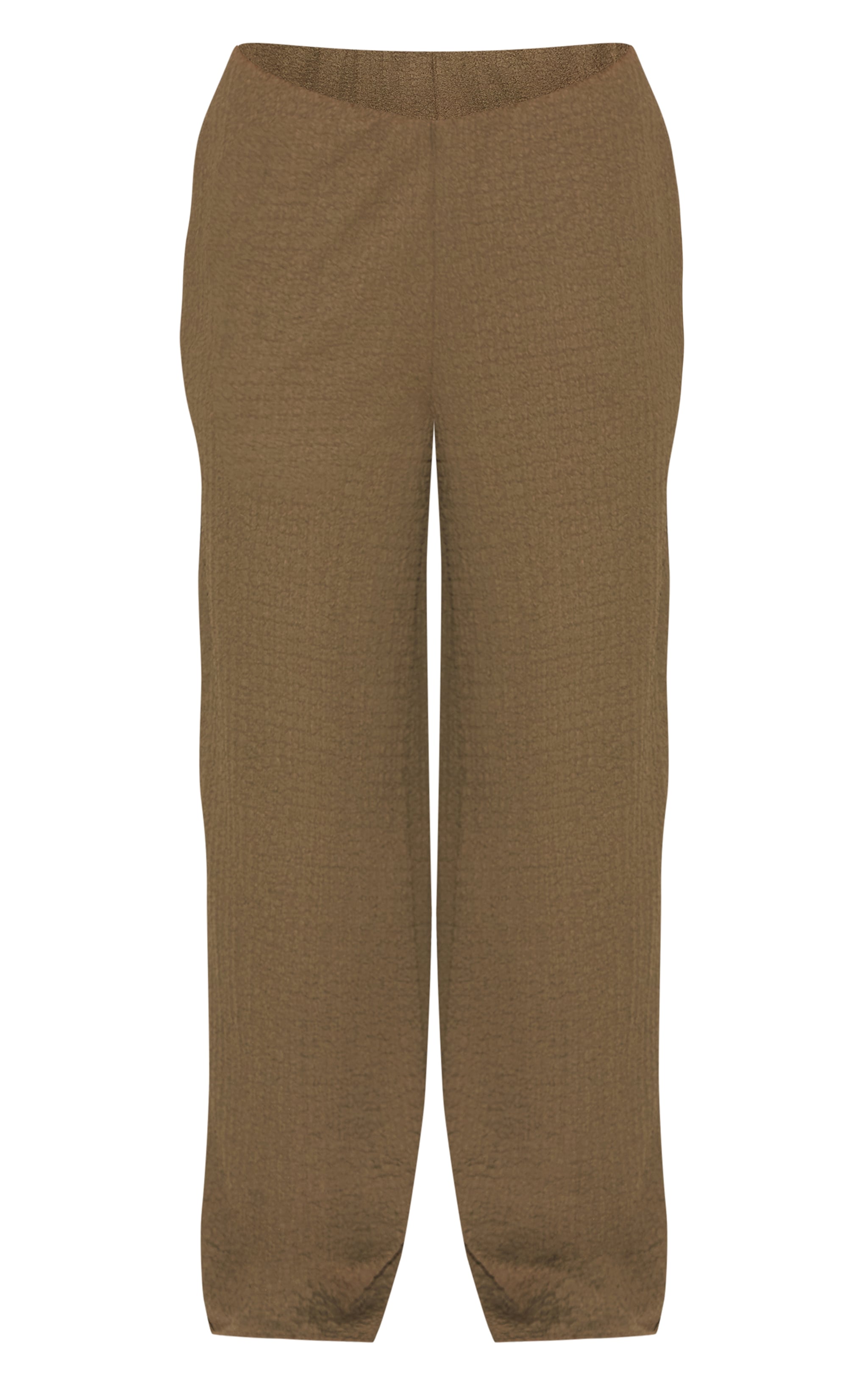 Dark Green Textured Mid Rise Wide Leg Pants image 5