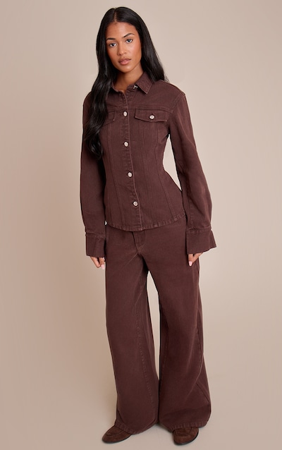 Tall Chocolate High Waisted Wide Leg Jeans