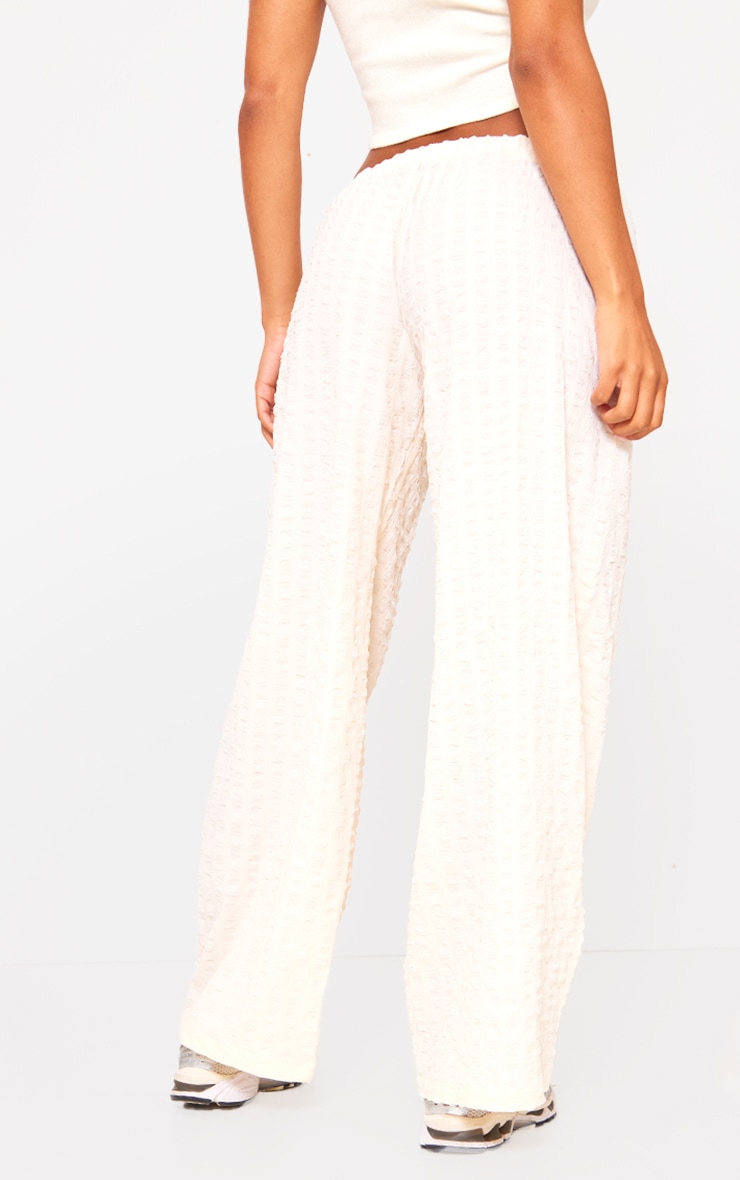Stone Popcorn Textured Floaty Wide Leg Pants image 3