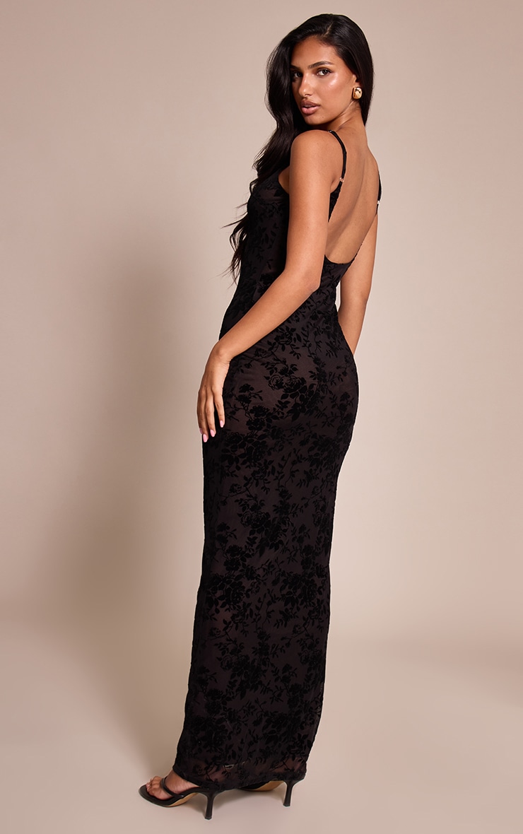 Black Devoure Strappy Bodycon Maxi image 2