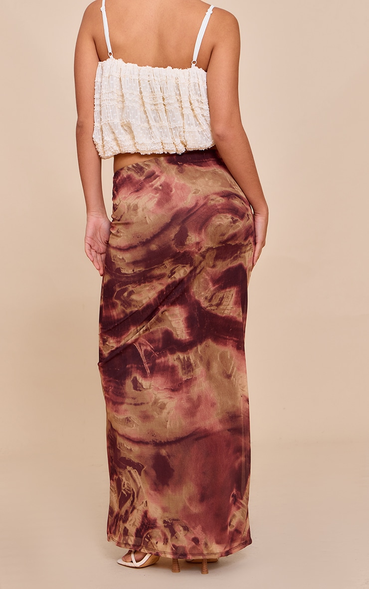 Purple Abstract Print Maxi Skirt image 3