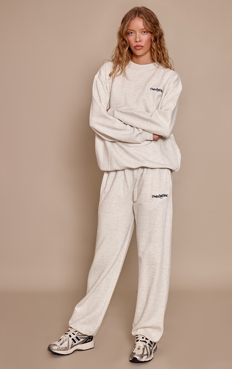 PLT Ash Grey 440 GSM Heavyweight Cotton Loopback Cuffed Sweatpants  image 2