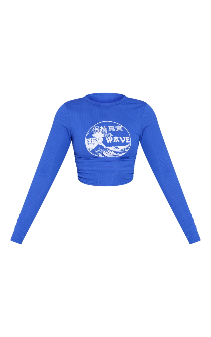 Cobalt New Wave Long Sleeve Crop Top image 1