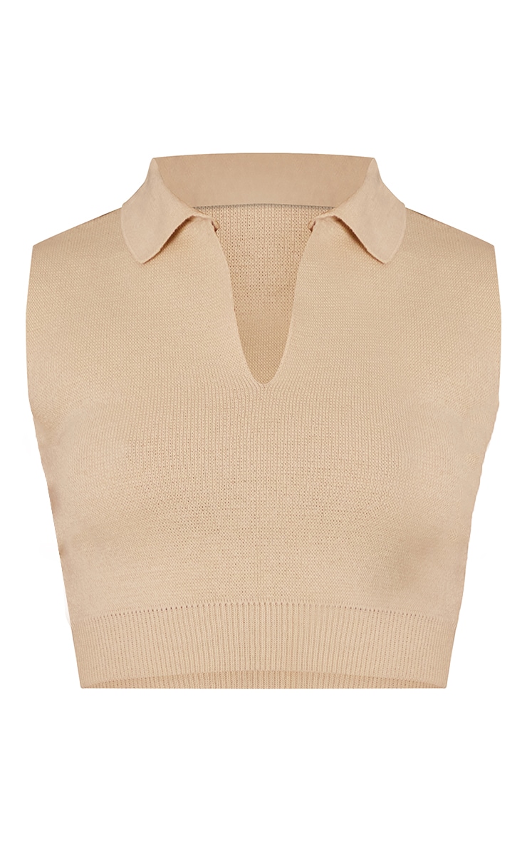 Oatmeal Knit Crop Top image 5