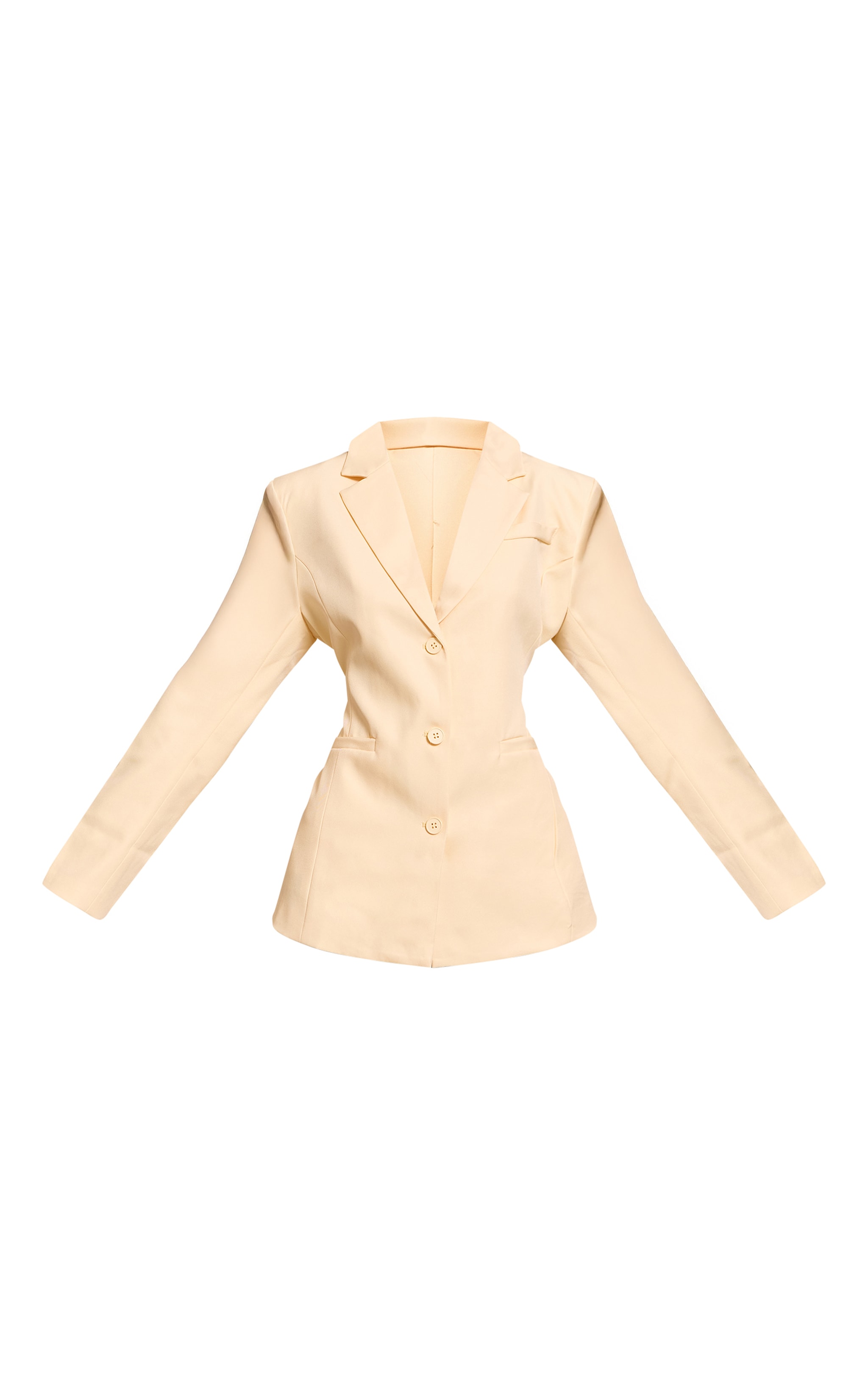 Butter Cream Cinched Back Style Single Breasted Blazer image 5