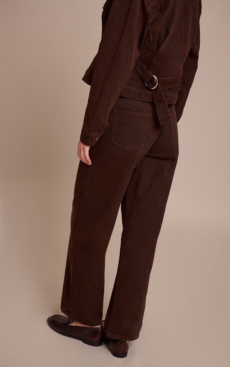 Dark Chocolate Dip Front Straight Leg Jeans