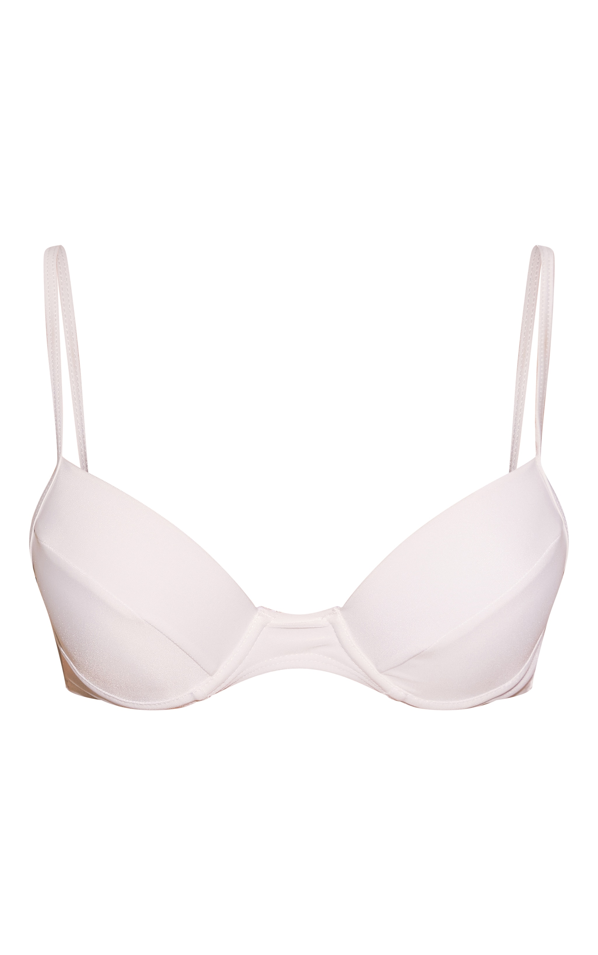 White Push Up Underwired Cupped Mix & Match Bikini Top image 5