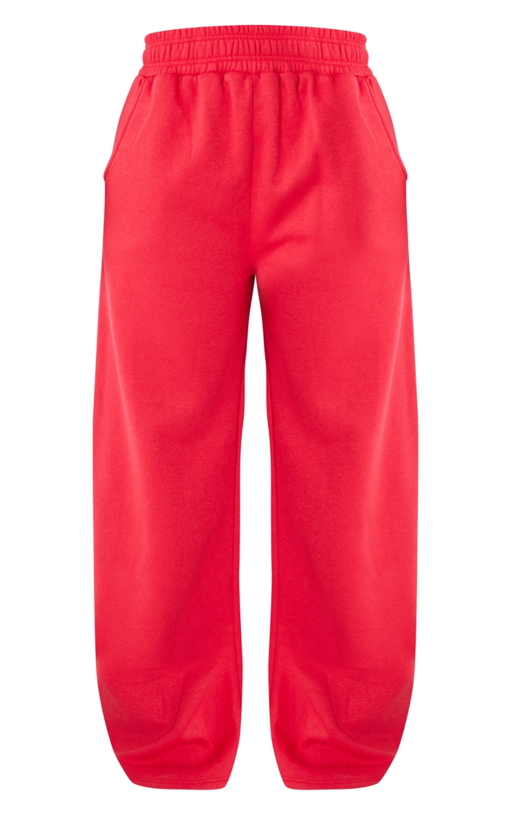 PRETTYLITTLETHING Shape Cherry Red Sweat High Waist Wide Leg Sweatpants image 5