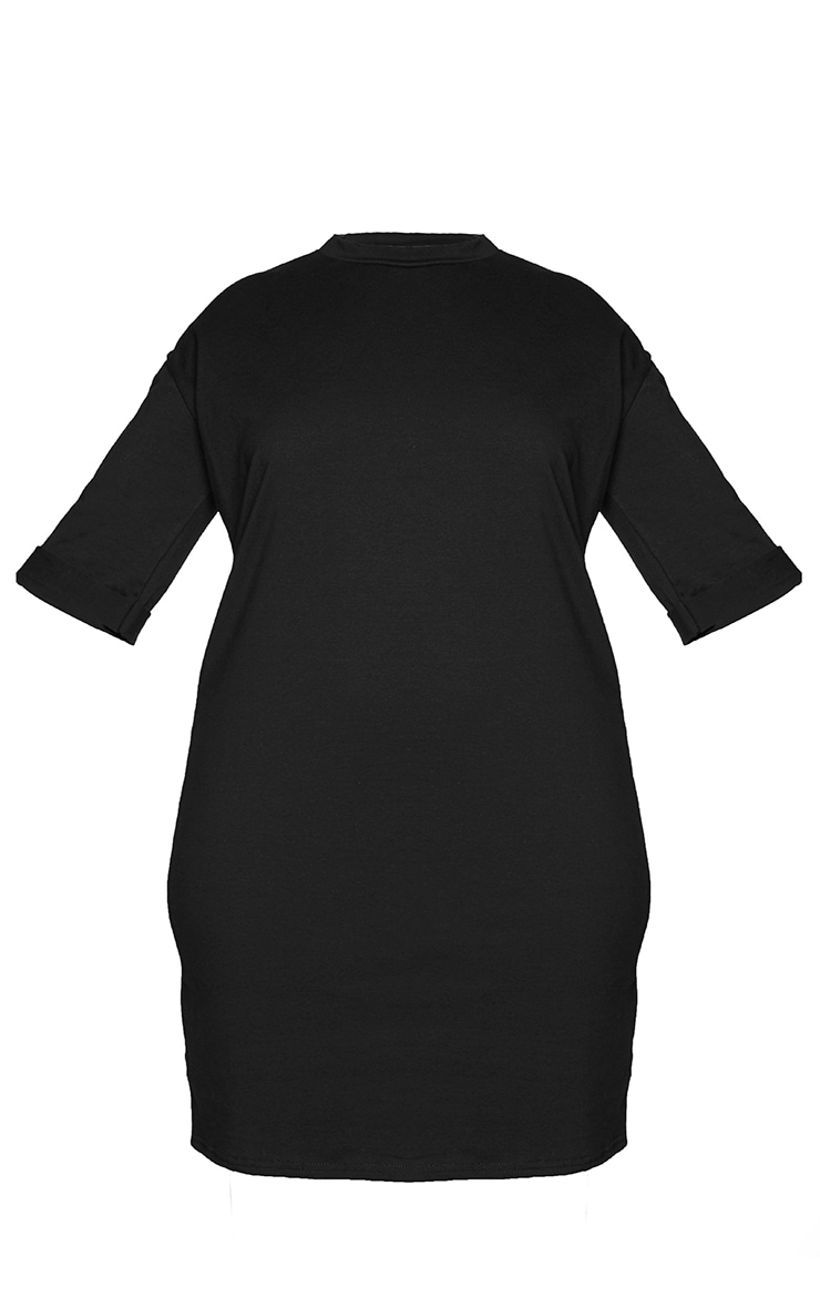 Plus Black Oversized Boyfriend Short Sleeve T Shirt Dress image 5