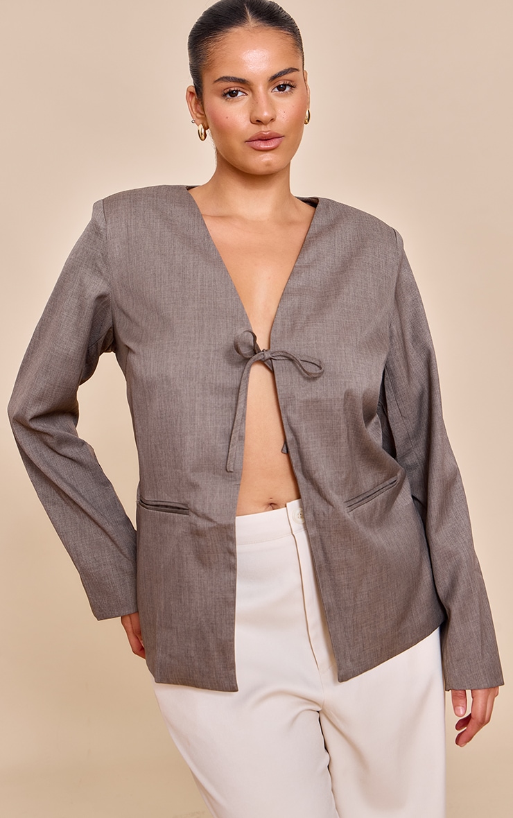 Plus Mushroom Tie Up Boxy Blazer image 1