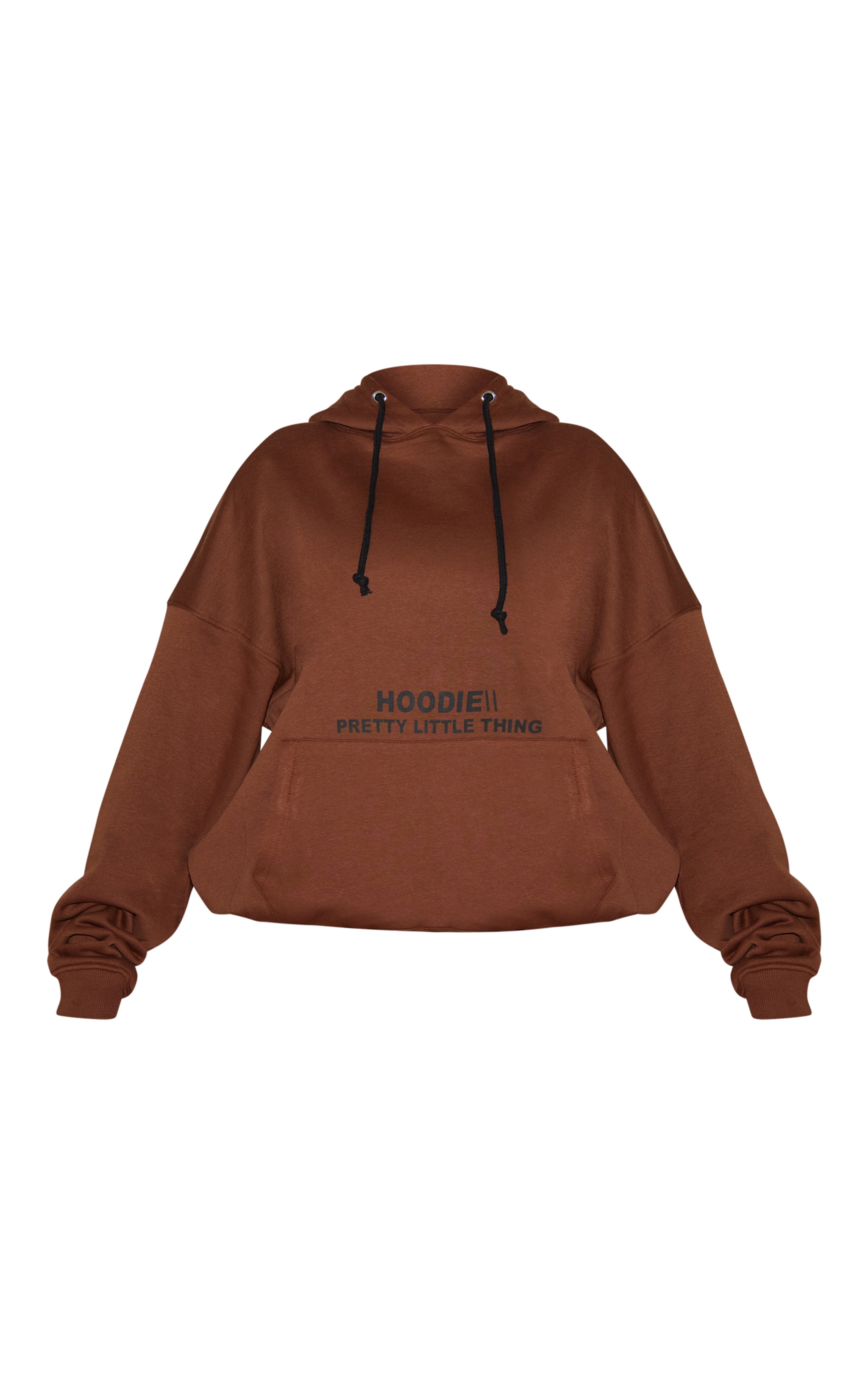 PRETTYLITTLETHING Plus Hoodie oversize chocolat à slogan imprimé image 5