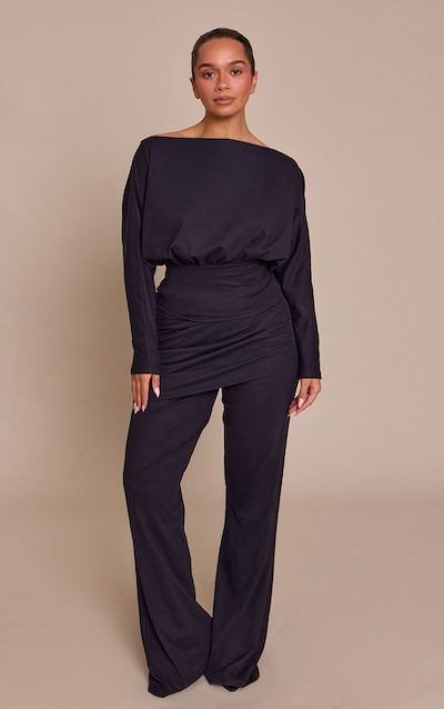 Shape Black Soft Touch Wrap Front Pants