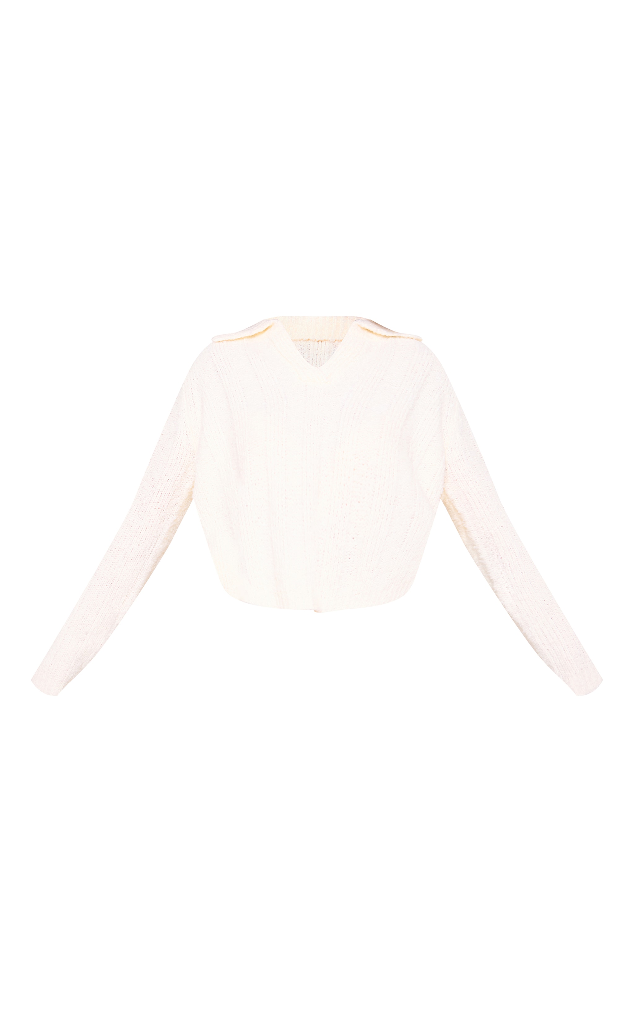 Cardigan en maille boule crème à col replié image 5