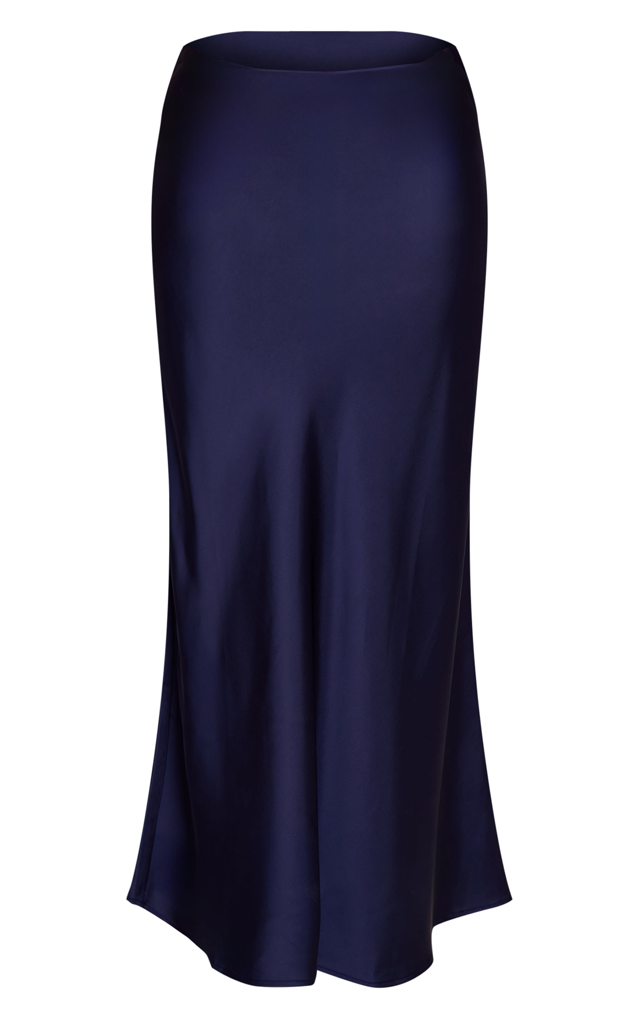 Petite Navy Satin Flowy Maxi Skirt image 5