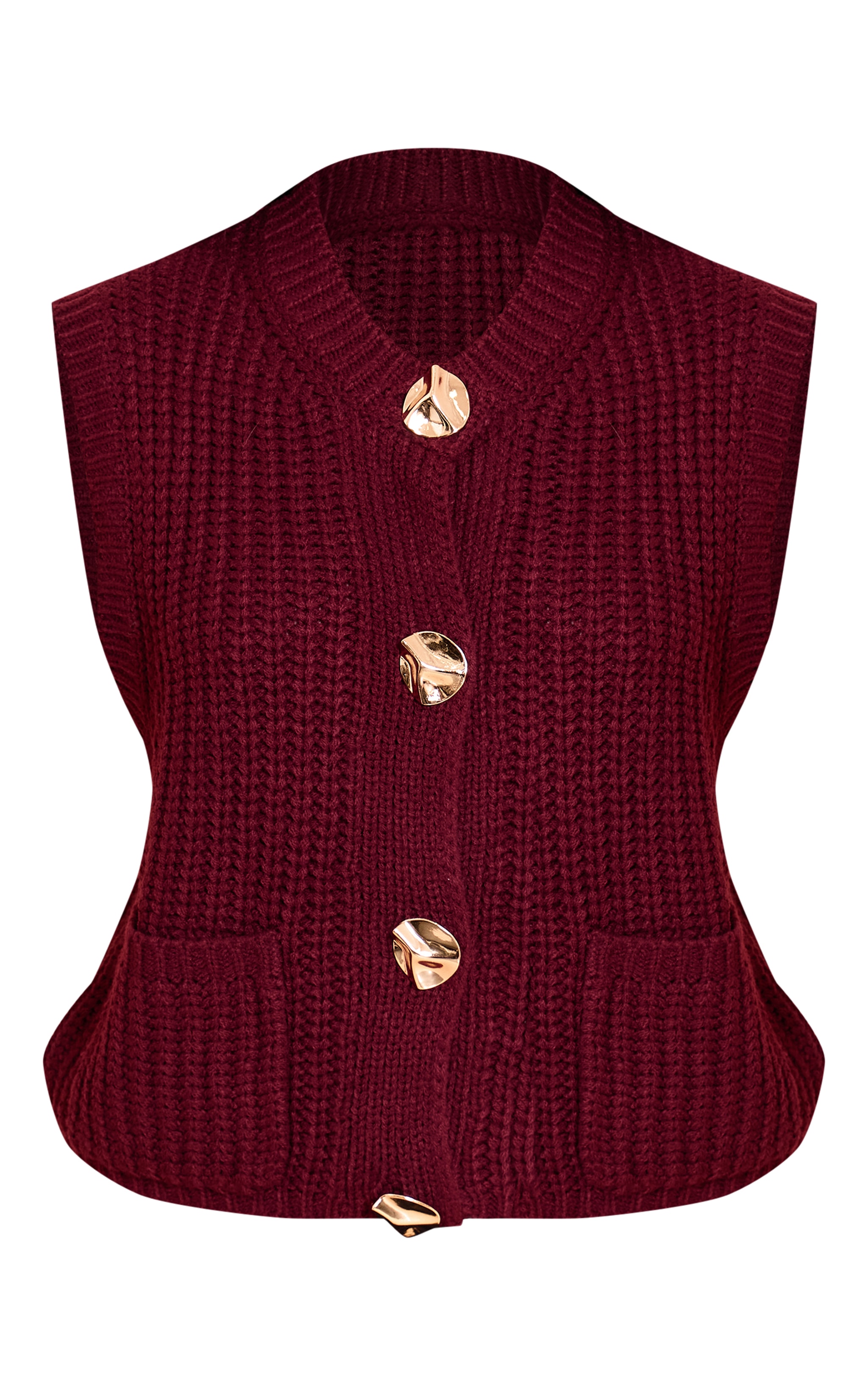 Petite Débardeur en maille bordeaux à boutons image 5