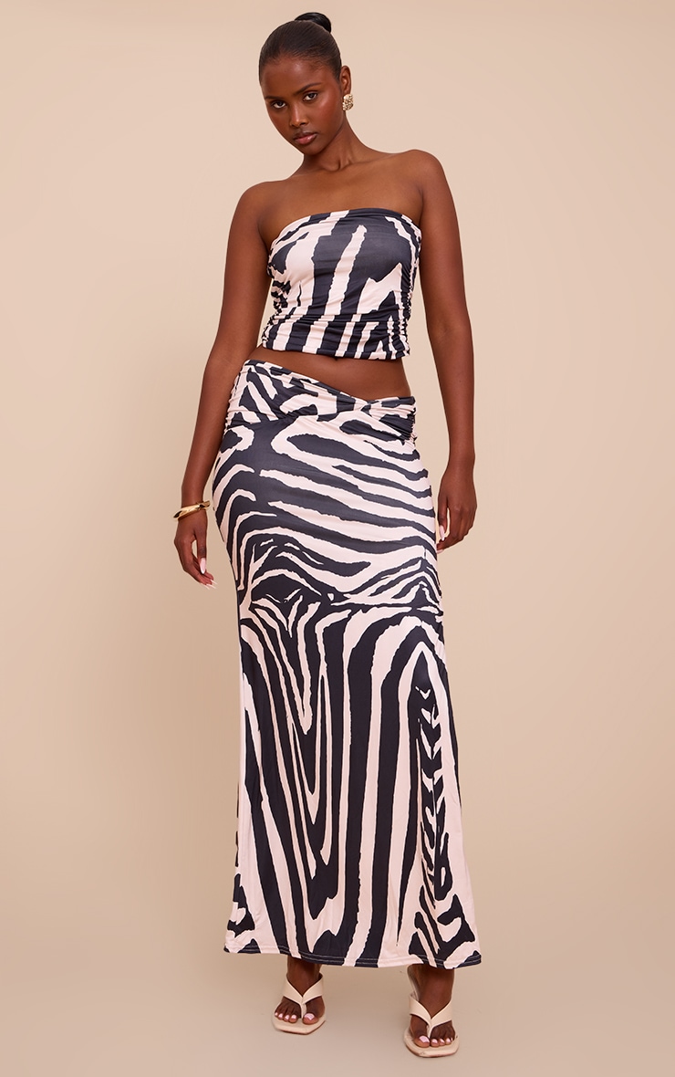 関送込☆色展開多数★ワンショルダーのお洒落なユニタード Black Zebra Double Layer Bardot One Shoulder Top | Co-ords