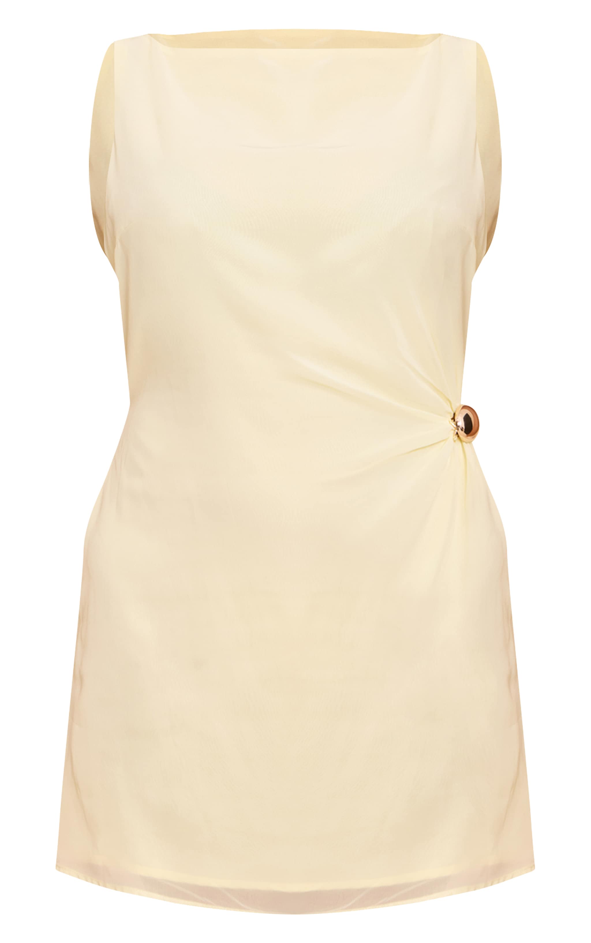 Plus Lemon Chiffon Trim Detail Mini Dress image 5