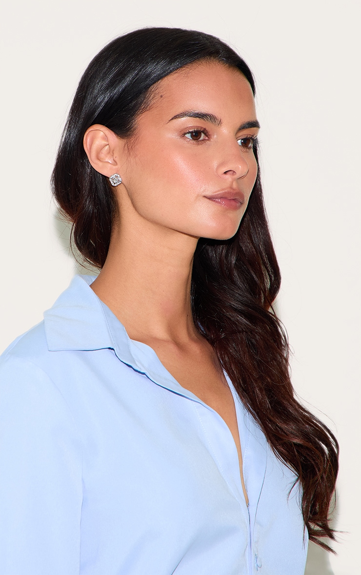 Silver Diamante Knotted Stud Earrings Multi Pack image 3