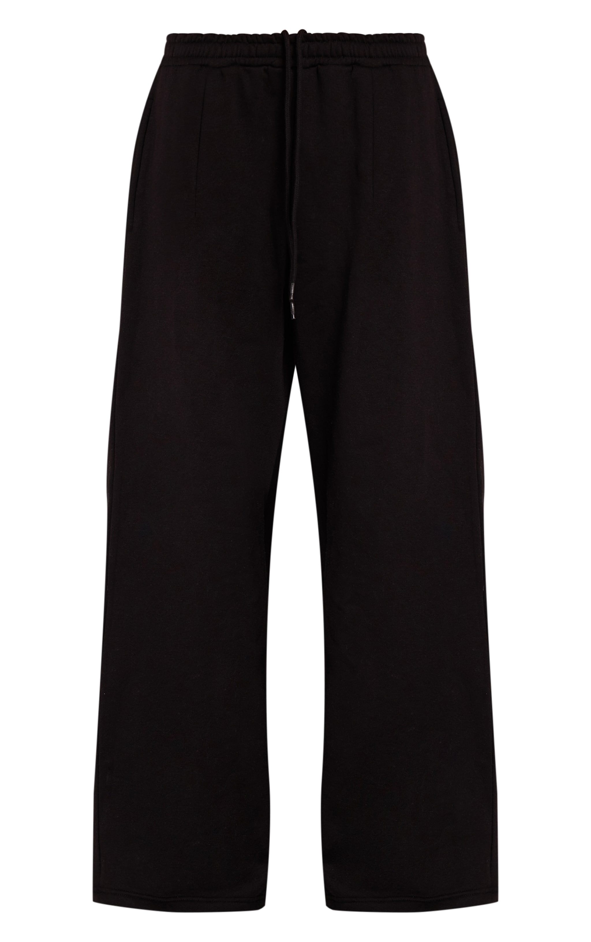 Black Pleat Detail Extreme Wide Leg Track Pants image 5