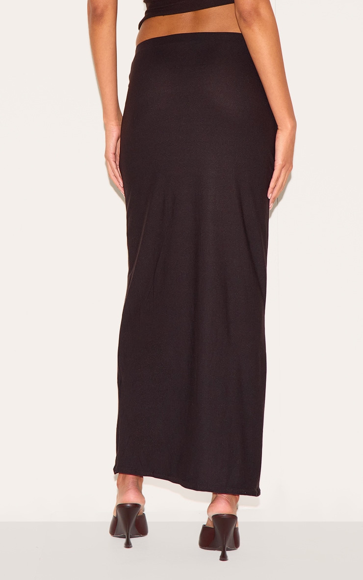 Dark Brown Soft Touch Mid Rise Maxi Skirt image 3