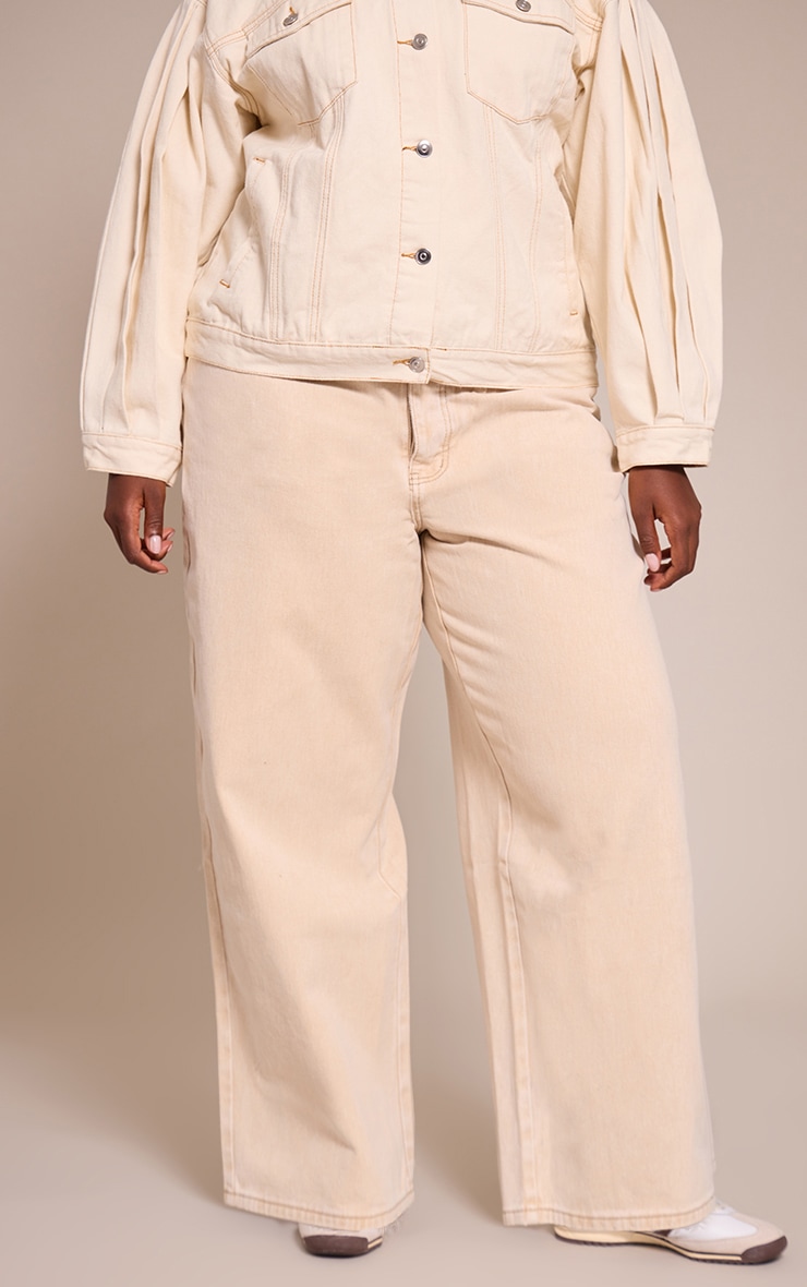 Plus Light Stone Straight Leg Dip Front  Jeans image 2