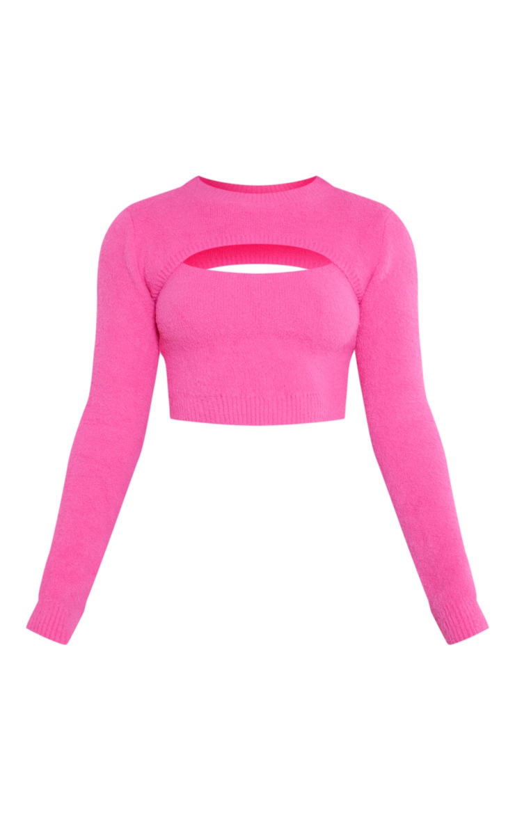 Pink Soft Knit Crop Top & Sleeves image 5