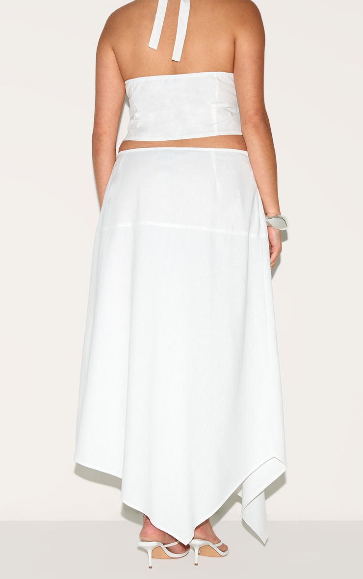 Plus White Woven Seam Detail Maxi Skirt image 3