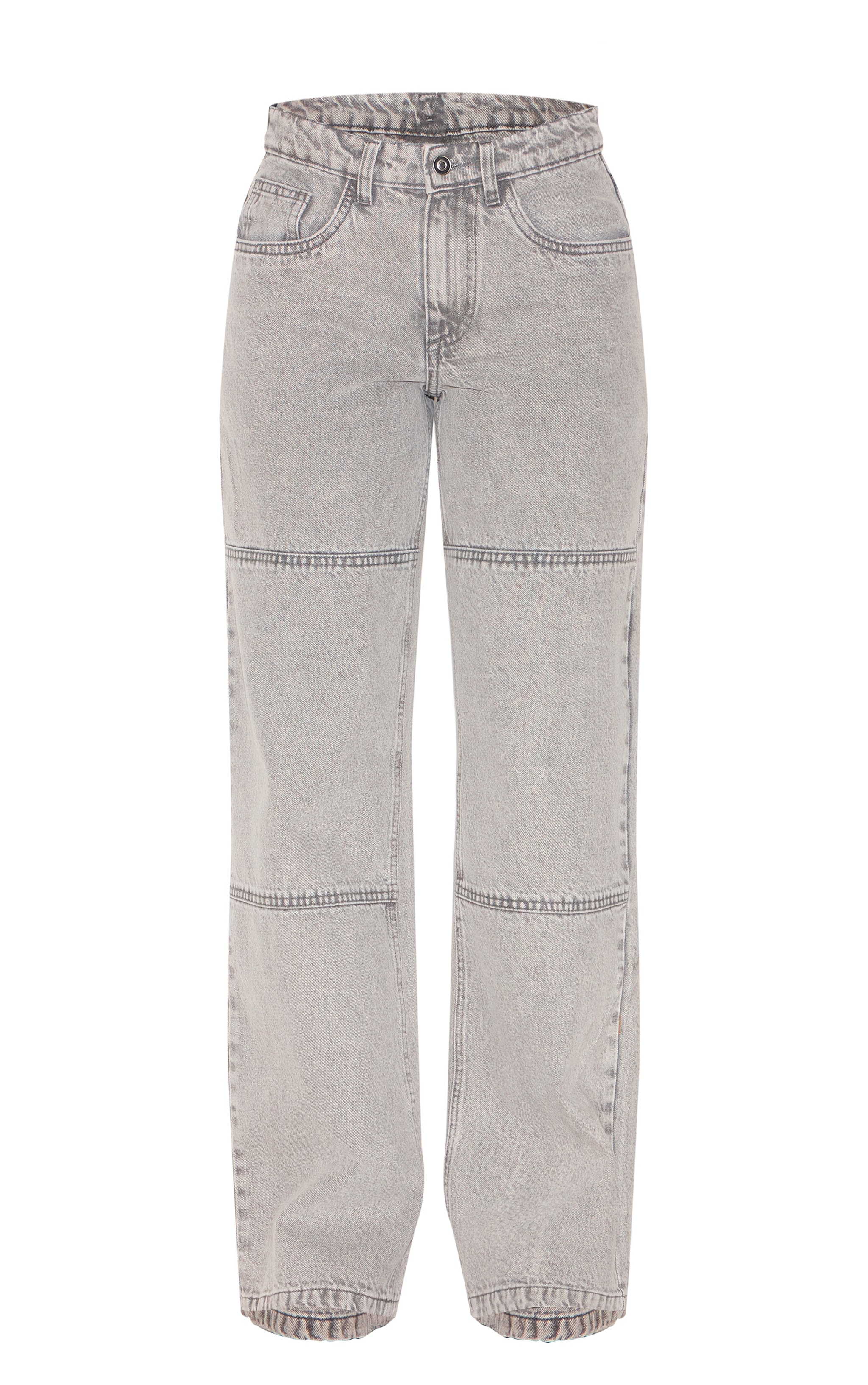Vintage Grey Seam Detail Straight Leg Jeans image 5