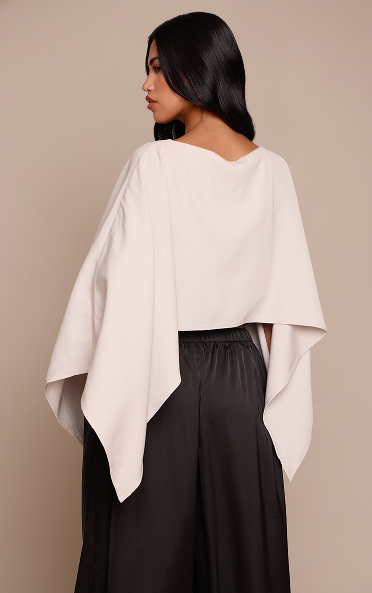 Cream Woven Cape Style Top image 2