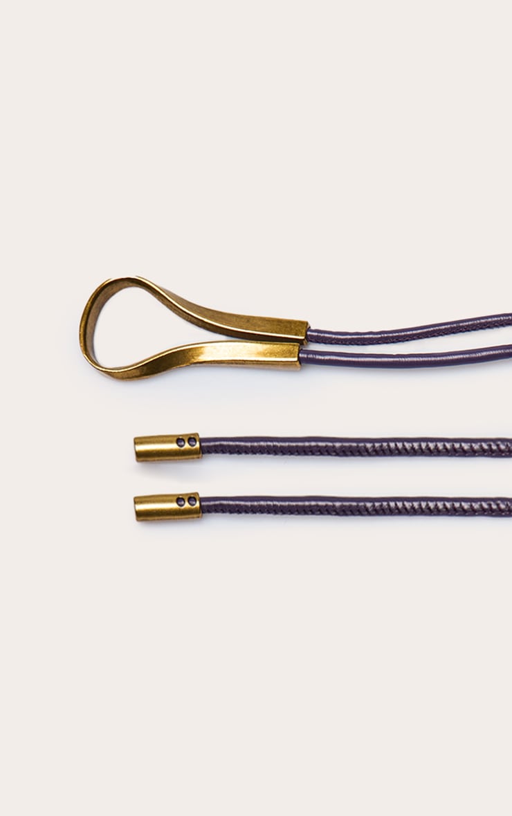 Ceinture en corde violet à détails en métal doré image 3