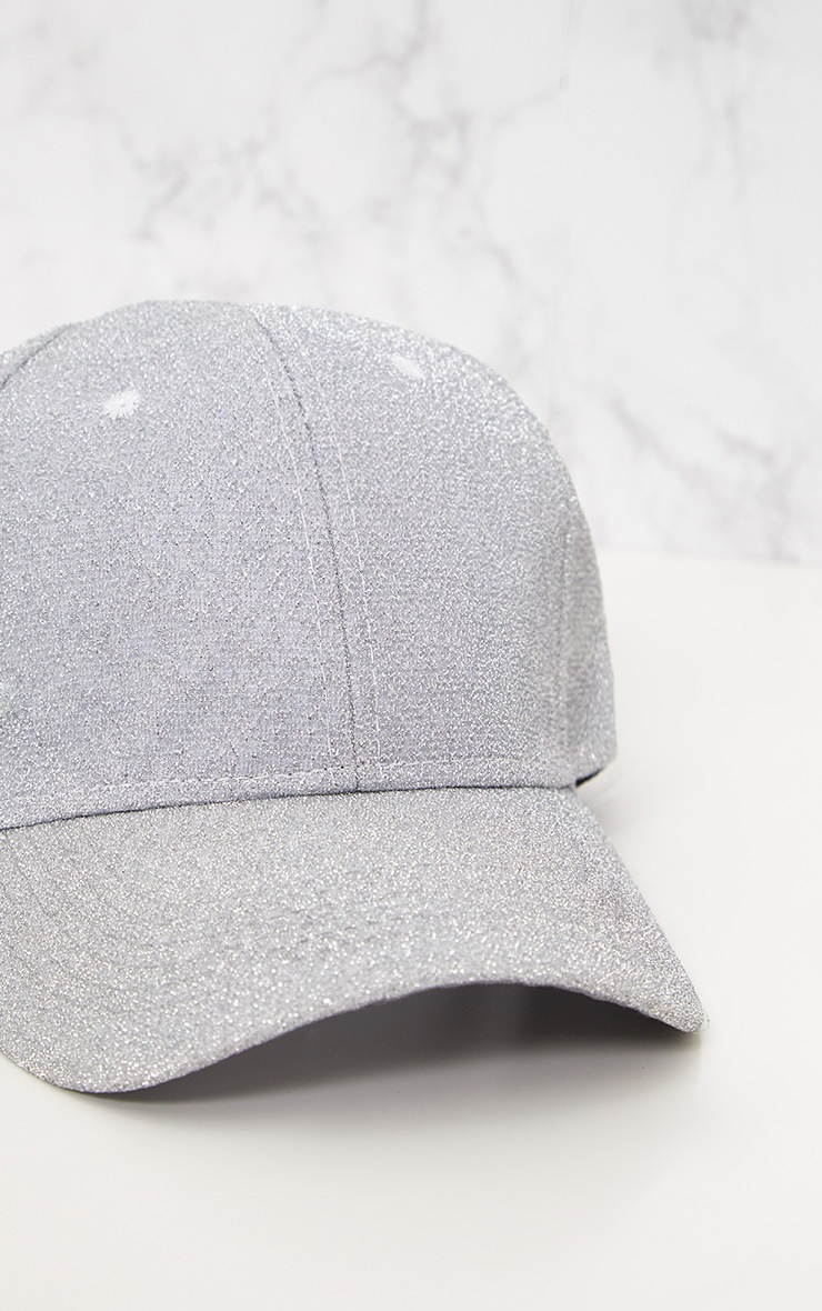 Silver Glitter Baseball Cap. Accessories PrettyLittleThing USA