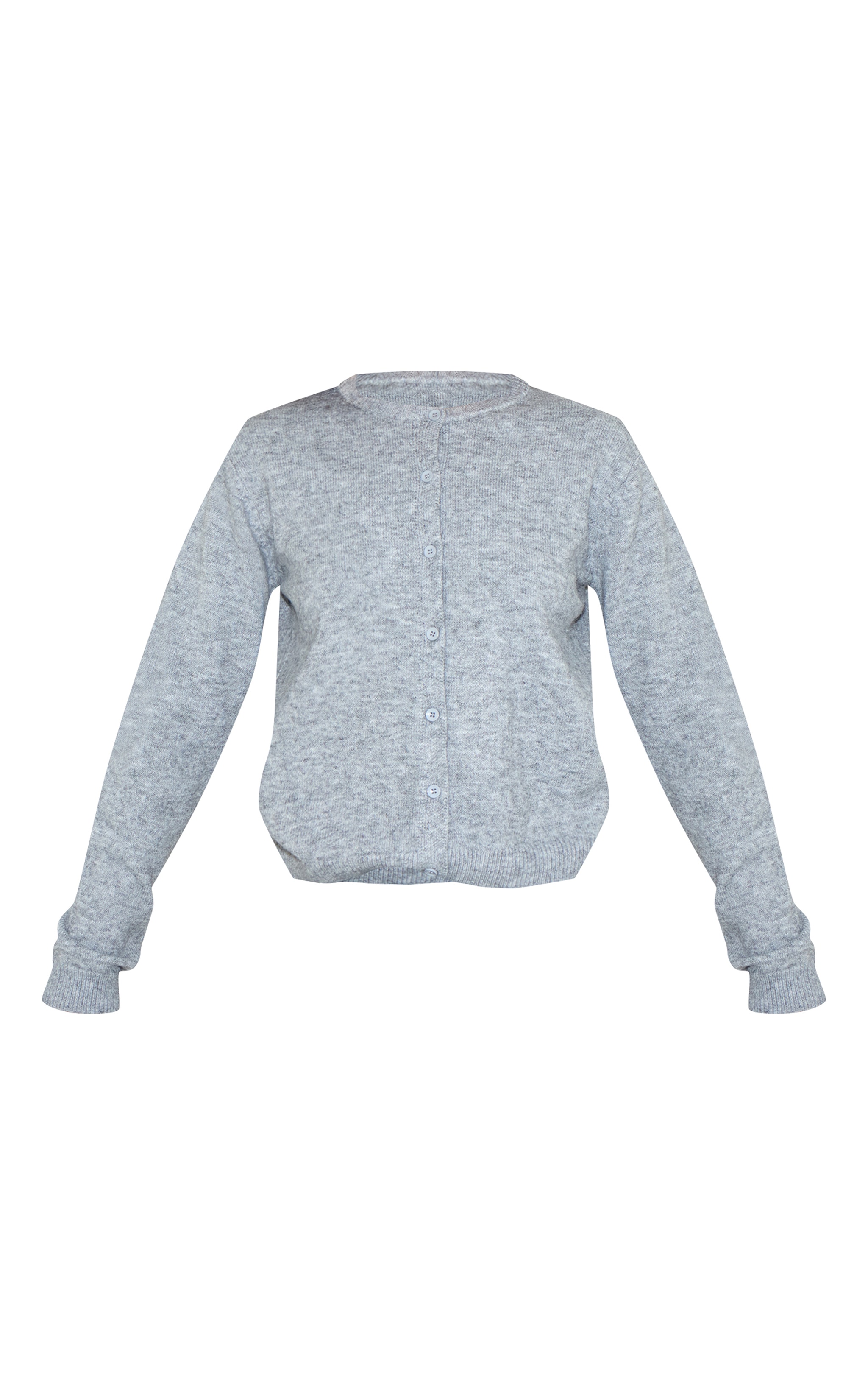 Tall Ash Grey Knit Button Through Cardigan image 5