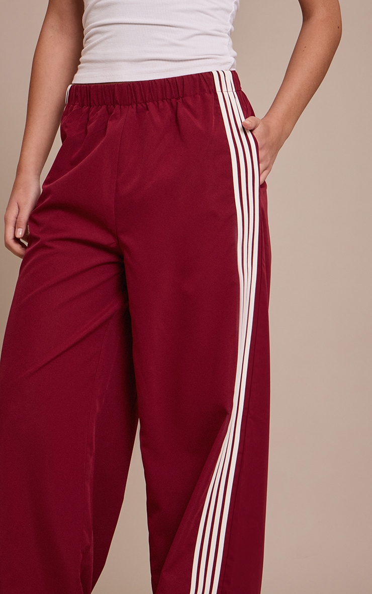 Plum Shell Side Stripe Detail Track Pants image 4