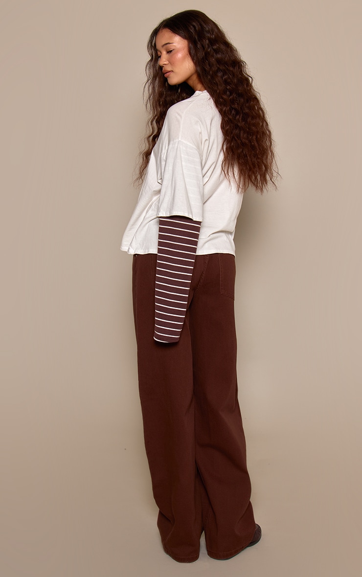 Chocolate Low Rise Barrel Jeans image 3