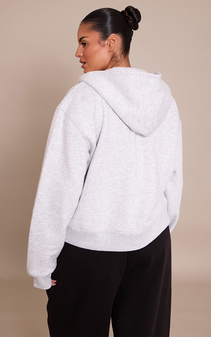 Plus Ash Grey Zip Through Hoodie image 2