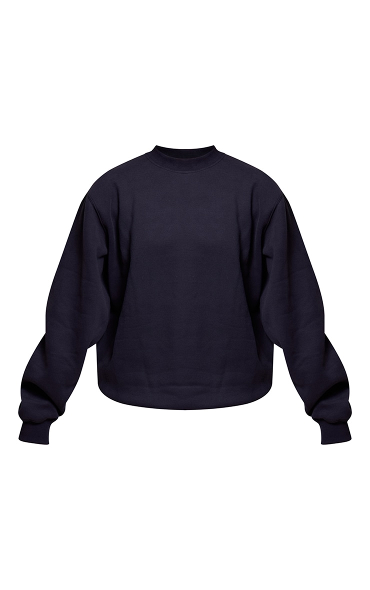 Navy Cotton Fleece Pullover Sweatshirt image 5