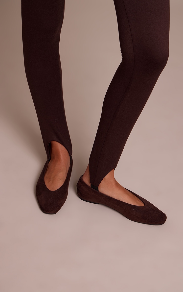 Legging doux chocolat à brides sous les pieds image 4