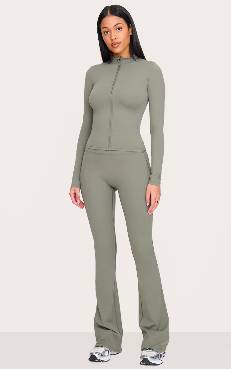 Tall Olive Basic Sculpt Zip Jacket image 3