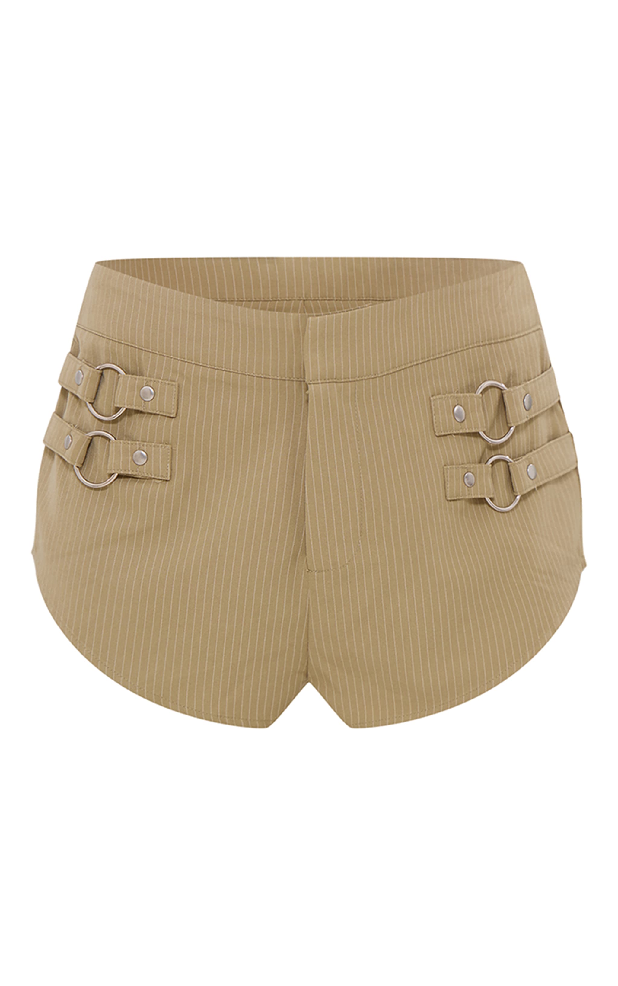 Short gris pierre à fines rayures et empiècements image 6