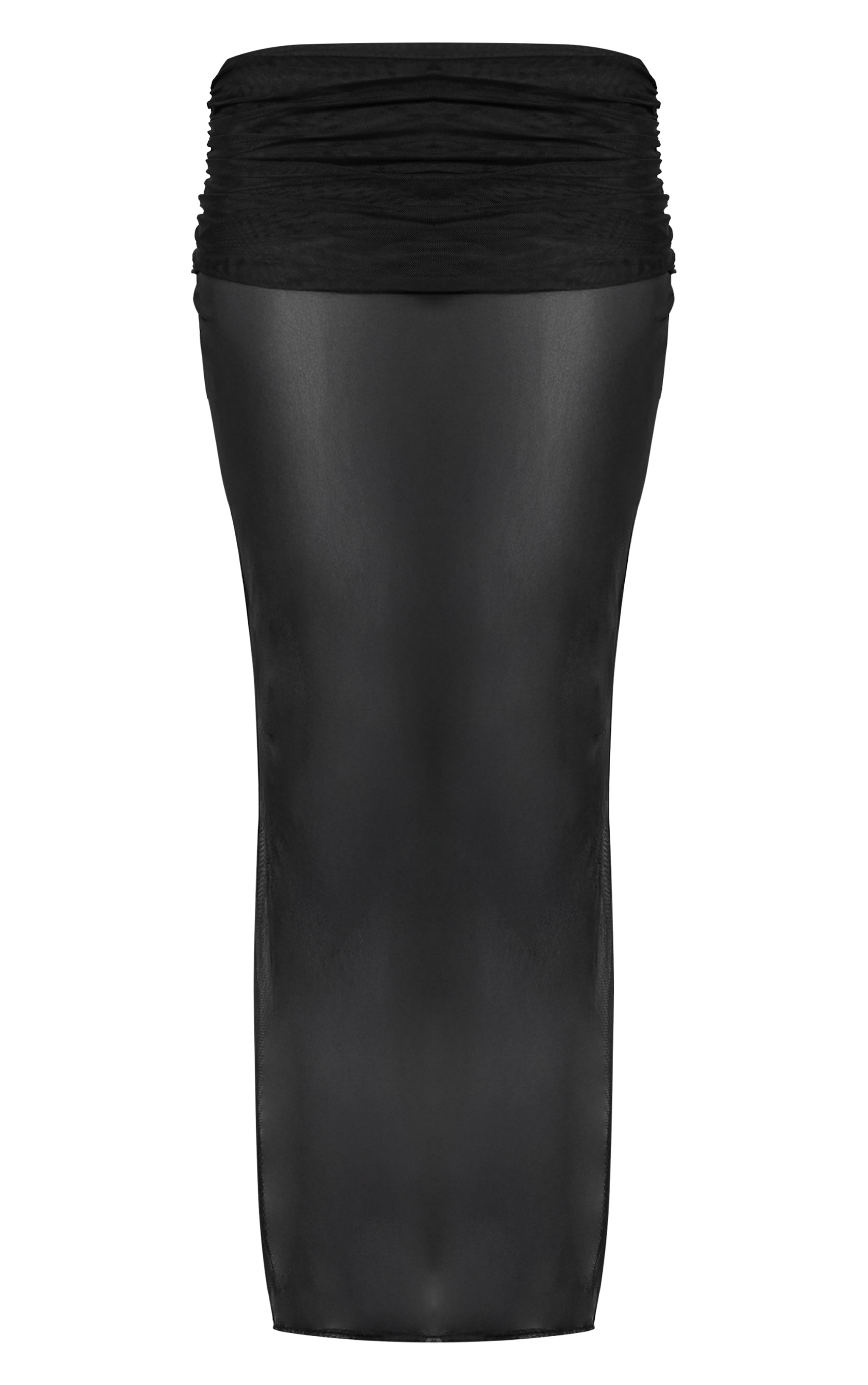 Black Mesh Extreme Fold Over Maxi Skirt  image 5