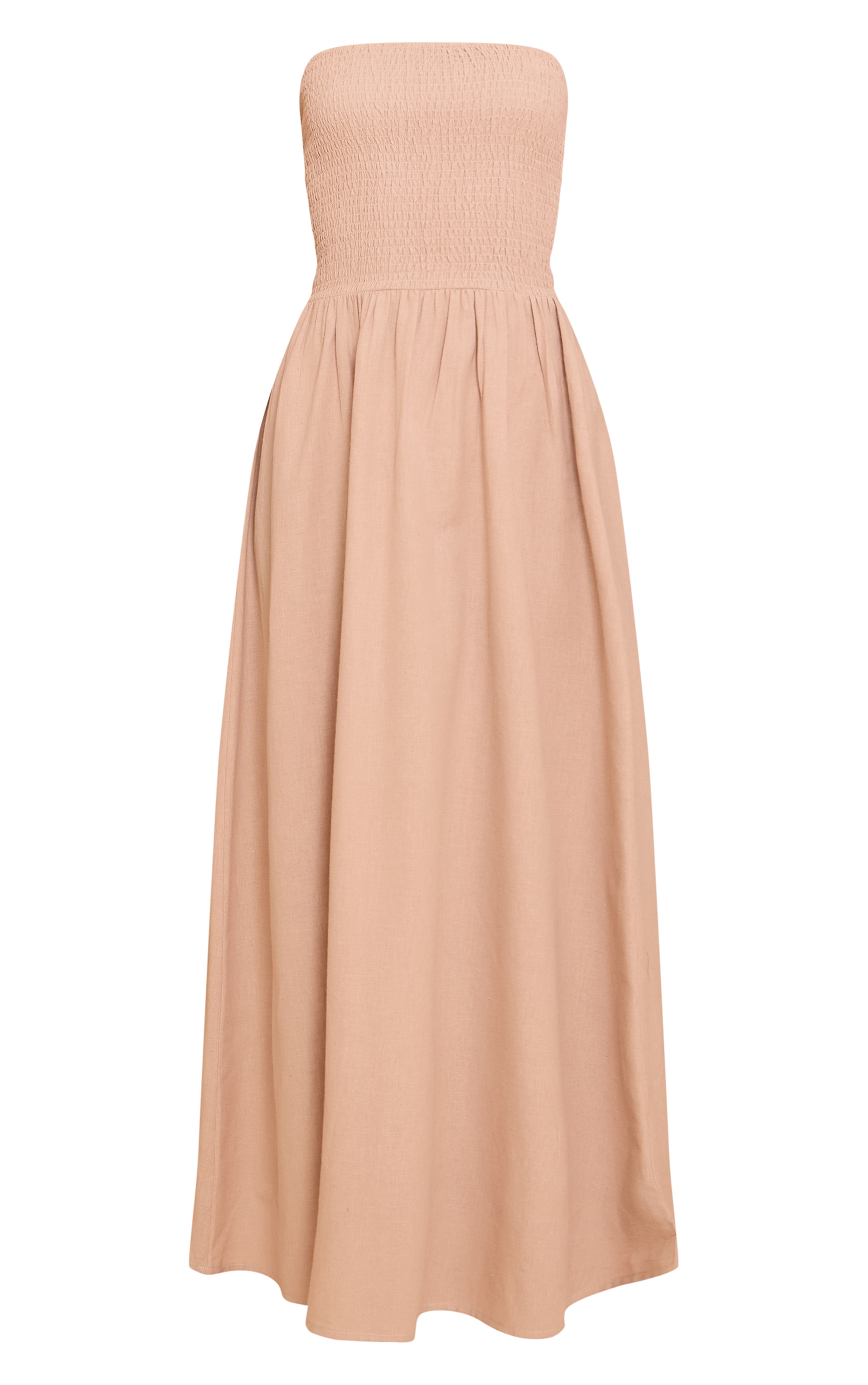 Mushroom Bandeau Shirred Detail Maxi Dress image 5