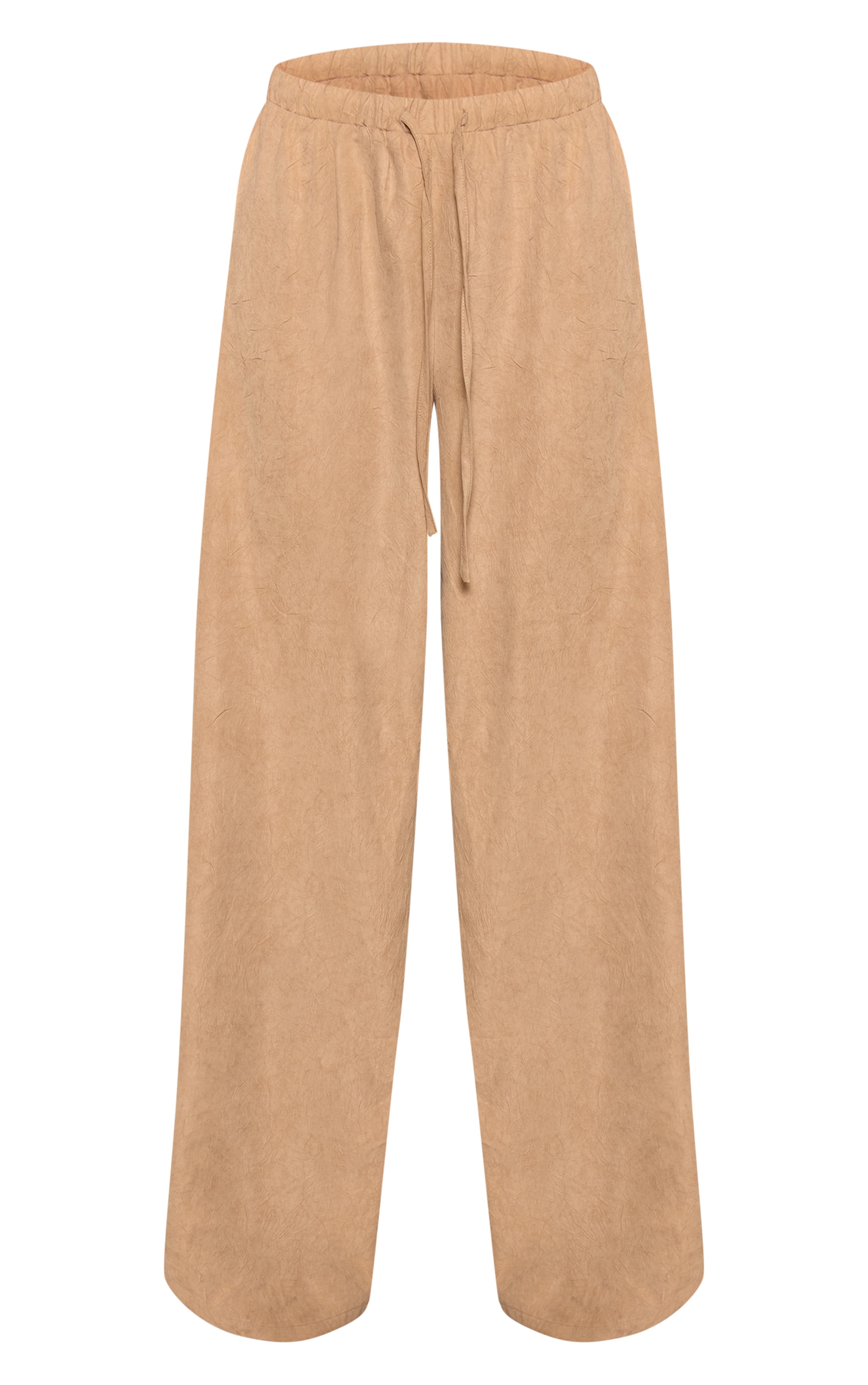 Pantalon large en peau de pêche crêpée sable image 5