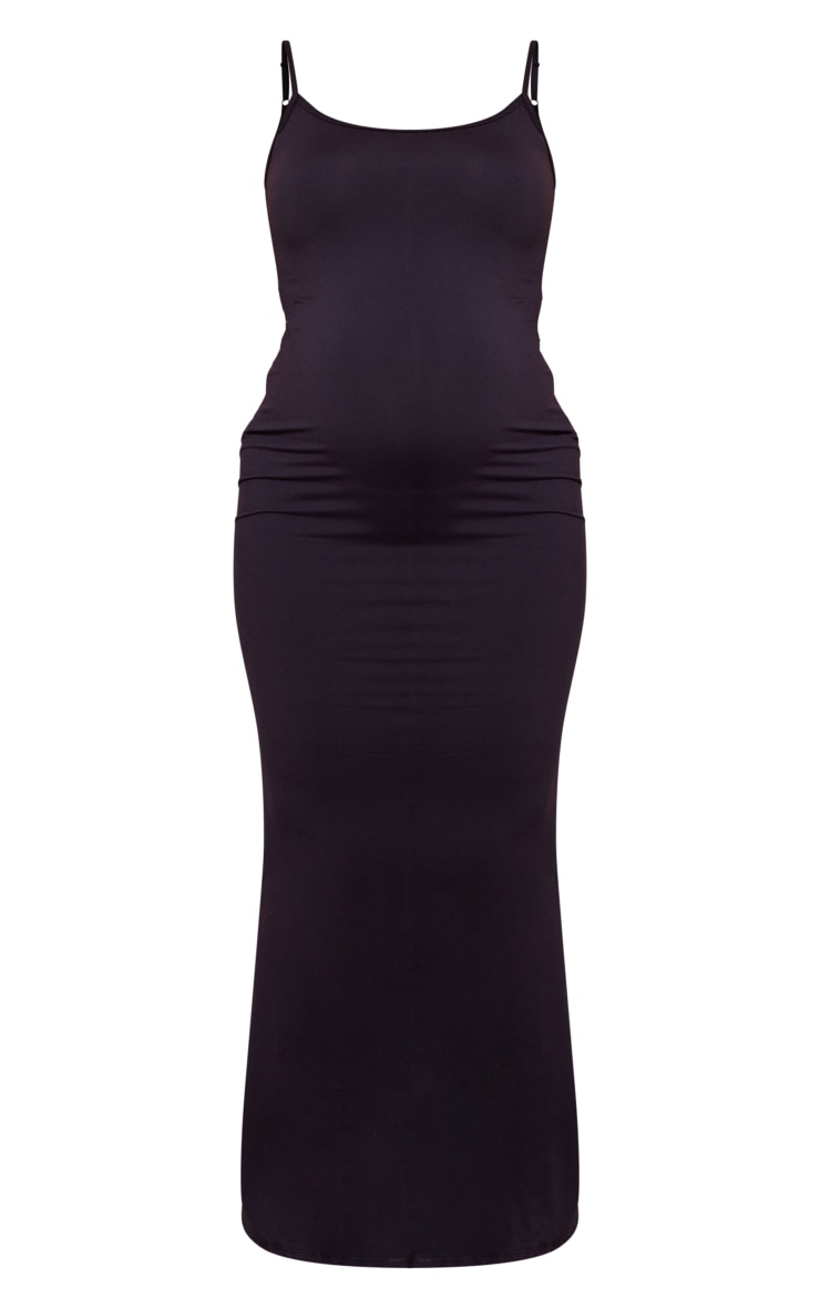 Maternity Black Soft Touch Sculpt Strappy Midaxi Dress image 5