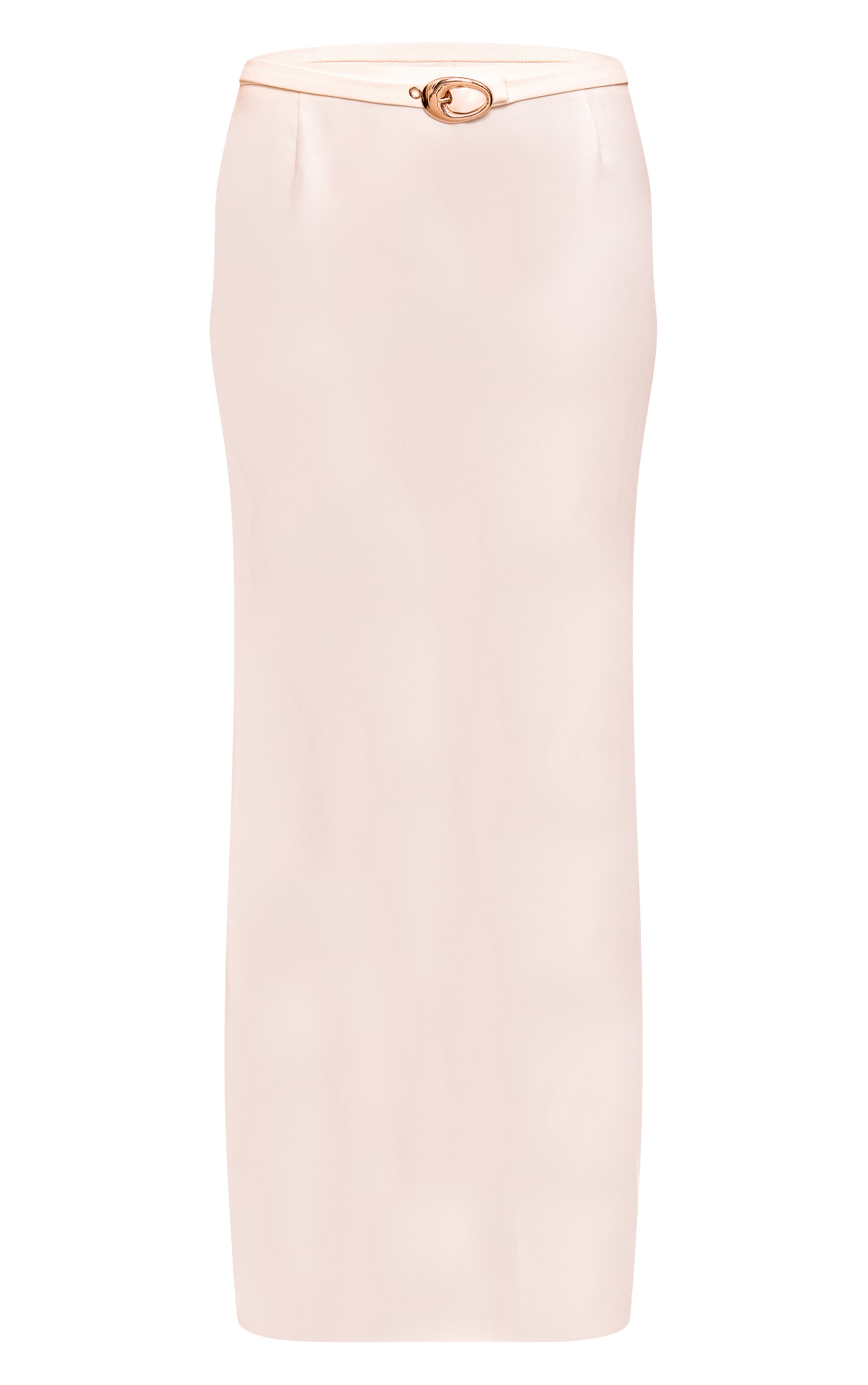 Cream Woven Belted Column Maxi Skirt image 5