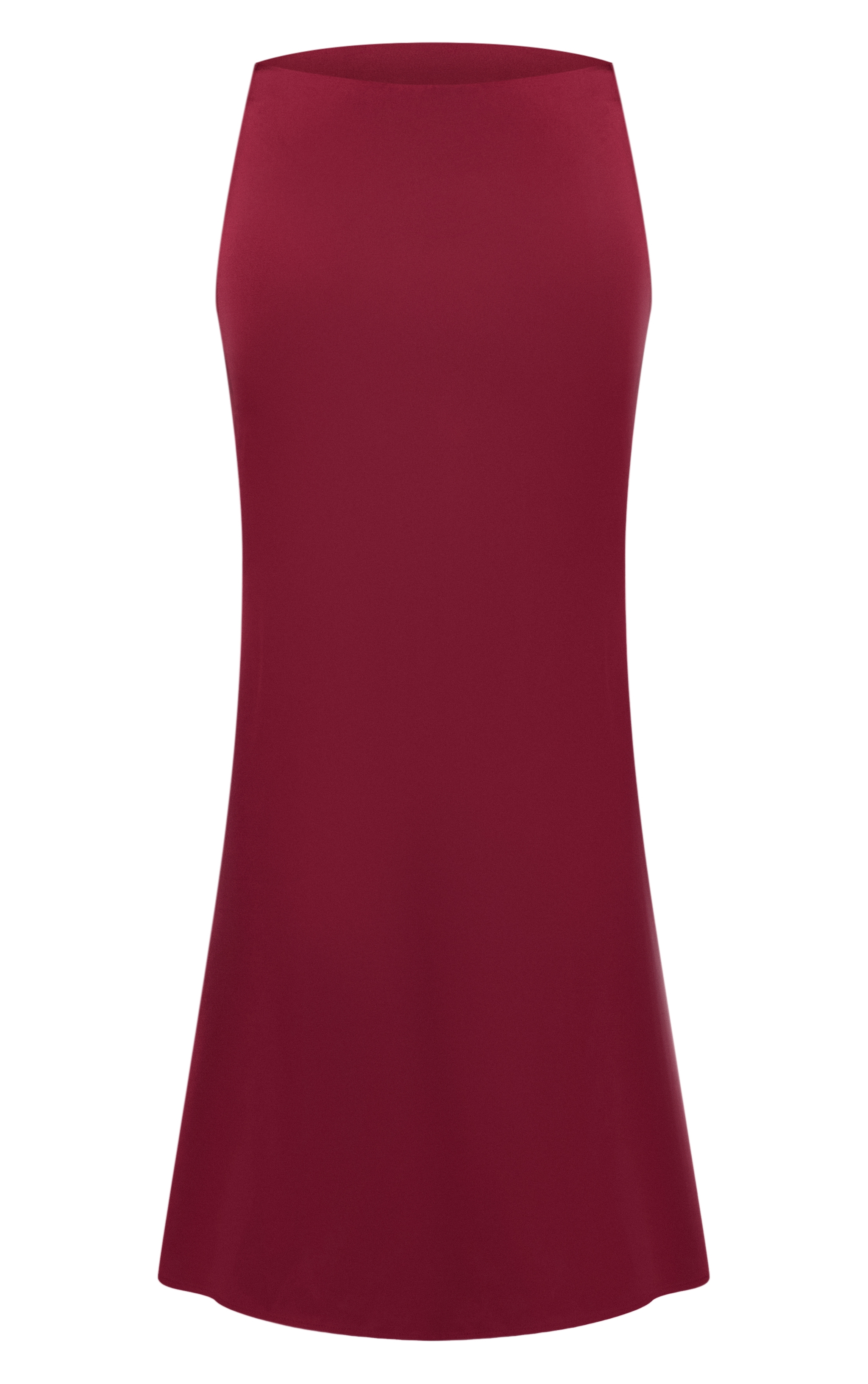 Jupe longue fluide satinée rouge vin image 5