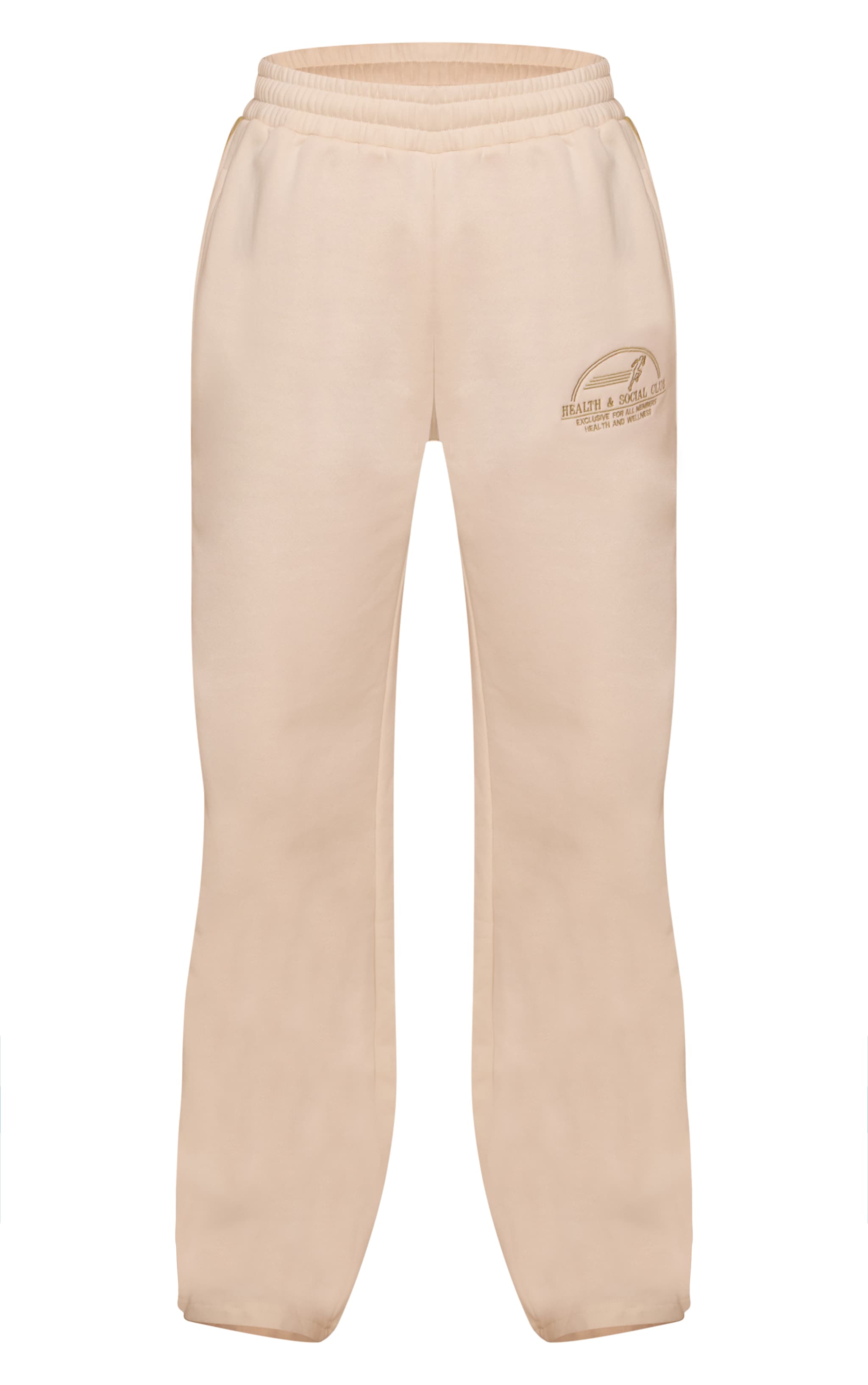 Cream Health Club Print Wide Leg Sweatpants image 5