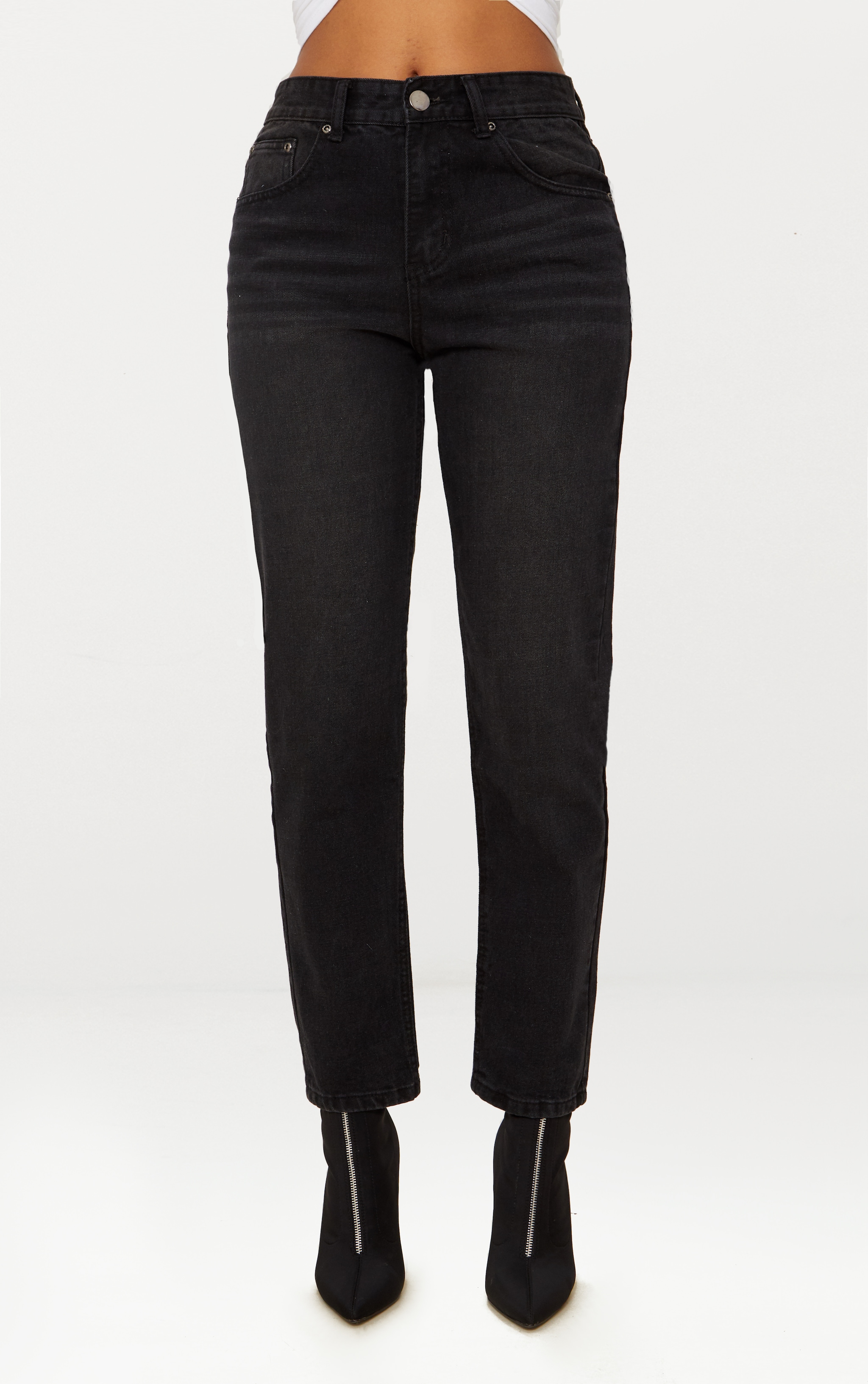 Washed Black Mom Jean Denim PrettyLittleThing