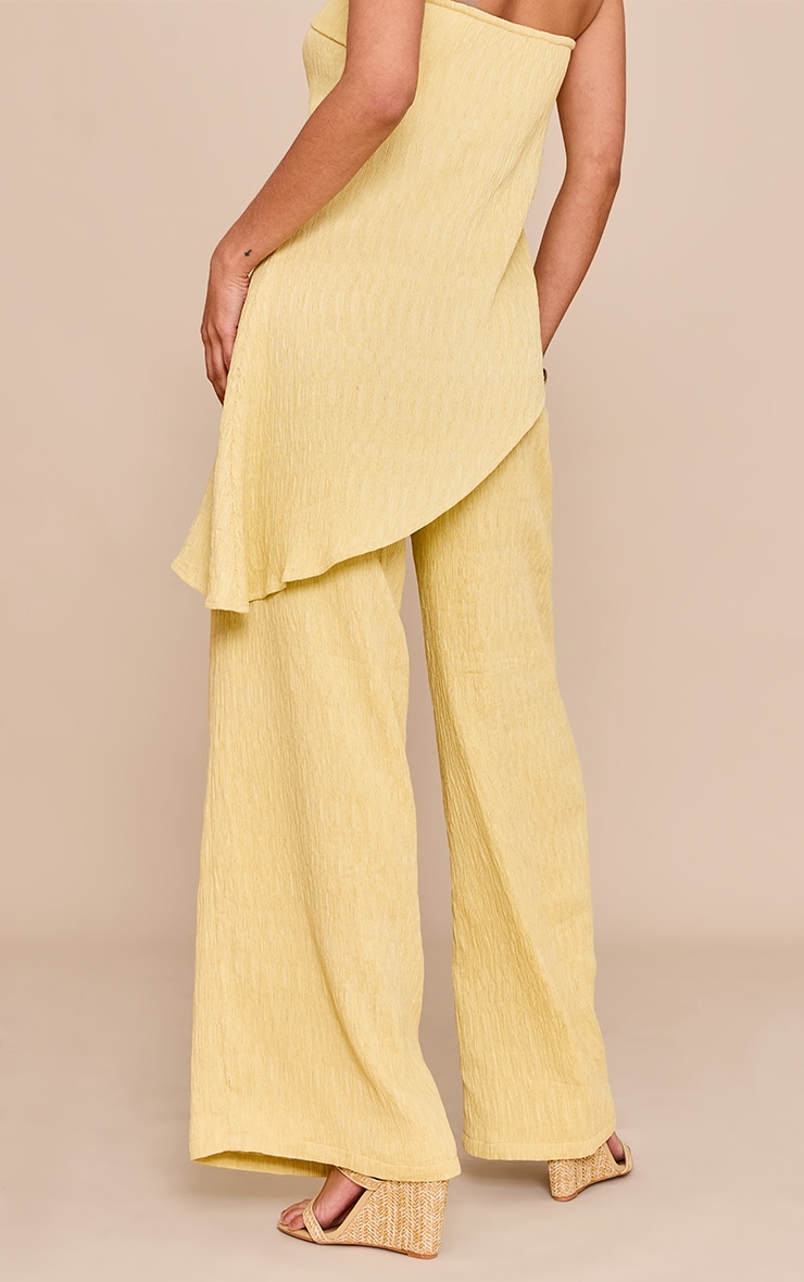 Pantalon large texturé jaune citron image 3