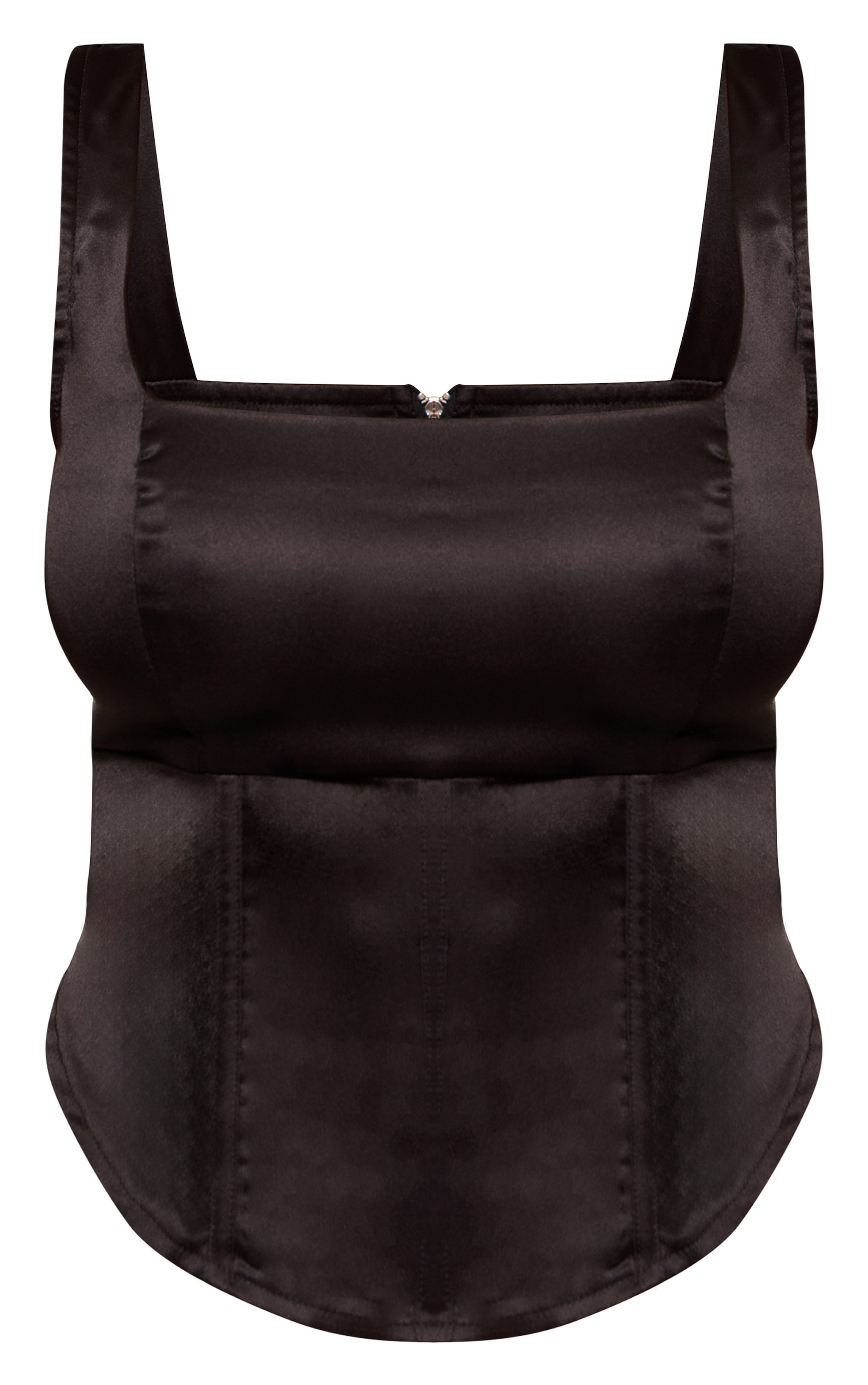 Shape Black Satin Square Neck Corset Top image 5