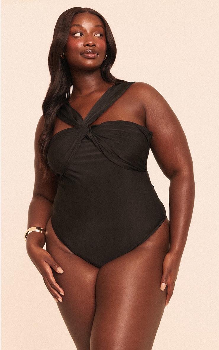 Plus Black Ruched Bust Swimsuit image 1